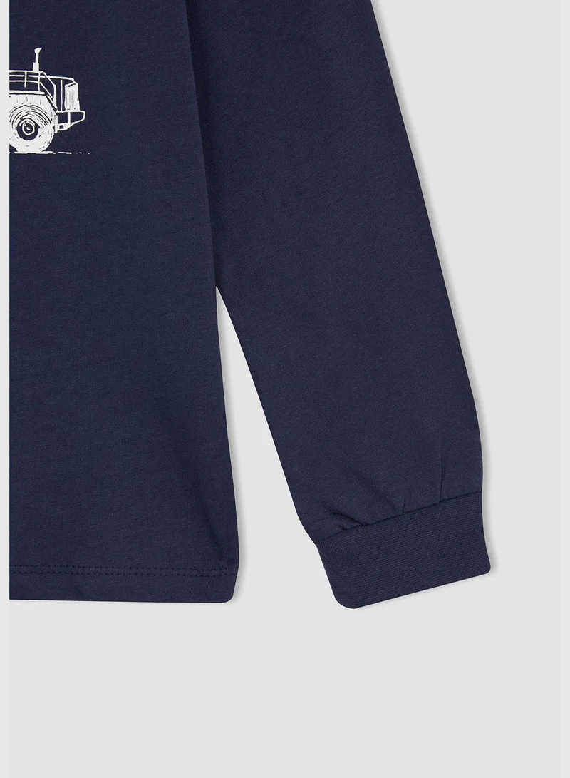 DeFacto Long Sleeve Working Machine Print Pyjamas Set