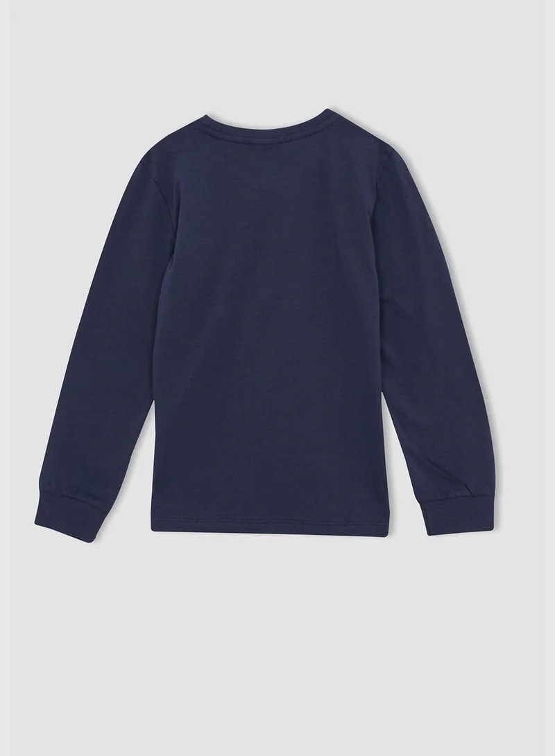 DeFacto Long Sleeve Working Machine Print Pyjamas Set