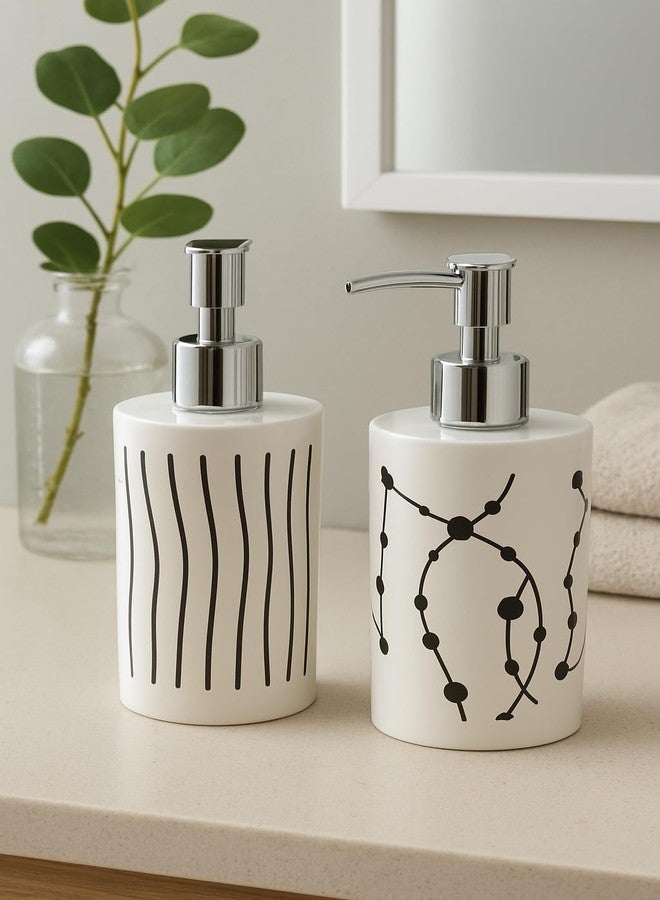LAGET® Refillable Liquid Soap Dispenser Bottle with Pump for Handwash in Bathroom Kitchen Sink, Empty Refillable White Plastic Body and Chrome Finish top 300 Ml(Design as per Stock) - Image 3