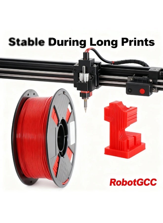 وبوت جي سي سي خيط طباعة ثلاثية الأبعاد PLA ECO باللون الأحمر مقاس 1.75 مم وزن 1 كجم لطابعات FDM، مادة PLA سهلة الطباعة ببثق مستقر وقطر متناسق وتشطيب سطح ناعم مع التصاق طبقات موثوق للنماذج الأولية والاستخدام التعليمي والطباعة اليومية والاستخدامات العامة - Image 4