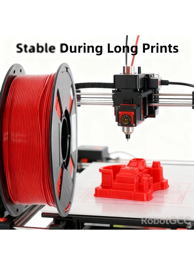 وبوت جي سي سي خيط طباعة ثلاثية الأبعاد PLA ECO باللون الأحمر مقاس 1.75 مم وزن 1 كجم لطابعات FDM، مادة PLA سهلة الطباعة ببثق مستقر وقطر متناسق وتشطيب سطح ناعم مع التصاق طبقات موثوق للنماذج الأولية والاستخدام التعليمي والطباعة اليومية والاستخدامات العامة - Image 3