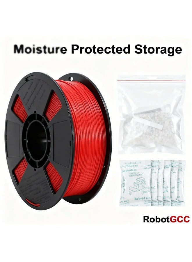 وبوت جي سي سي خيط طباعة ثلاثية الأبعاد PLA ECO باللون الأحمر مقاس 1.75 مم وزن 1 كجم لطابعات FDM، مادة PLA سهلة الطباعة ببثق مستقر وقطر متناسق وتشطيب سطح ناعم مع التصاق طبقات موثوق للنماذج الأولية والاستخدام التعليمي والطباعة اليومية والاستخدامات العامة - Image 2