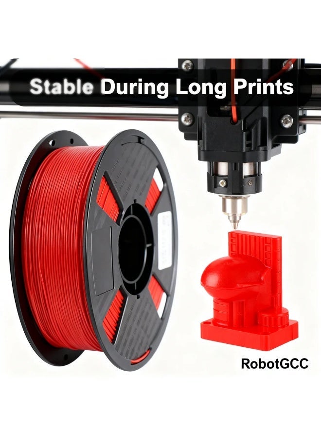 وبوت جي سي سي خيط طباعة ثلاثية الأبعاد PLA ECO باللون الأحمر مقاس 1.75 مم وزن 1 كجم لطابعات FDM، مادة PLA سهلة الطباعة ببثق مستقر وقطر متناسق وتشطيب سطح ناعم مع التصاق طبقات موثوق للنماذج الأولية والاستخدام التعليمي والطباعة اليومية والاستخدامات العامة - Image 5