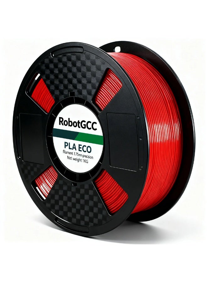 robotgcc PLA ECO Red 1.75mm 3D Printer Filament 1KG High Precision PLA Filament Spool for FDM Printing, Easy Print PLA Material, Smooth Extrusion, Stable Flow, Consistent Diameter, Strong Layer Adhesion, Low Warping, High Compatibility with Most 3D Printers, Ideal for Prototyping, DIY Models, Education, Engineering, Hobby, Decorative Prints, High Quality PLA Filament by RobotGCC - Image 1