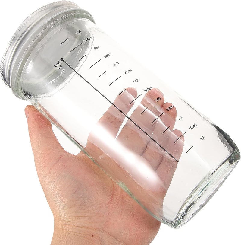 Glass Sealed Jar Sourdough Starter Fermentation Canister 730ml with Lid and Cloth Cover for Bread Baking and Grain Storage - Image 4