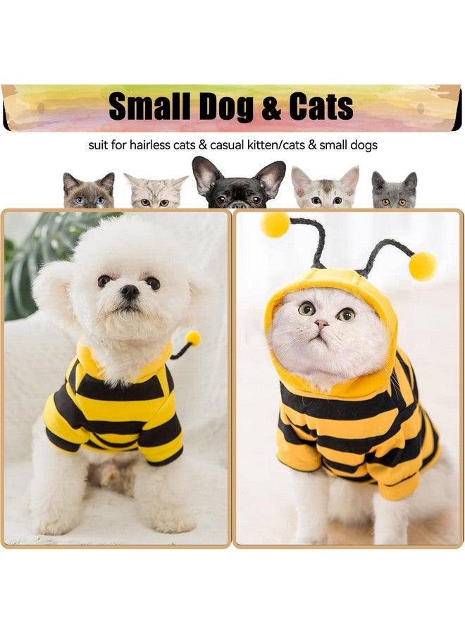 DENTRUN Sphynx Hairless Cats Costume Funny Bee Warm Winter Sweater Cute Pullover Kitten Shirts Breathable Cat Leisure Wear Turtleneck Vest Adorable Cat'S Clothes Jacket Pajamas Jumpsuit, Xl - Image 5