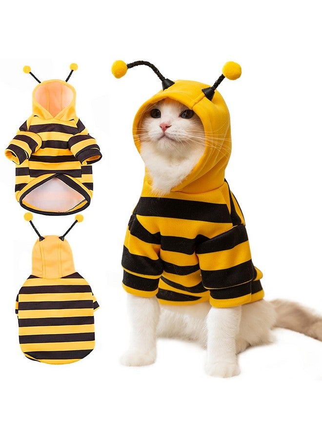 DENTRUN Sphynx Hairless Cats Costume Funny Bee Warm Winter Sweater Cute Pullover Kitten Shirts Breathable Cat Leisure Wear Turtleneck Vest Adorable Cat'S Clothes Jacket Pajamas Jumpsuit, Xl - Image 1