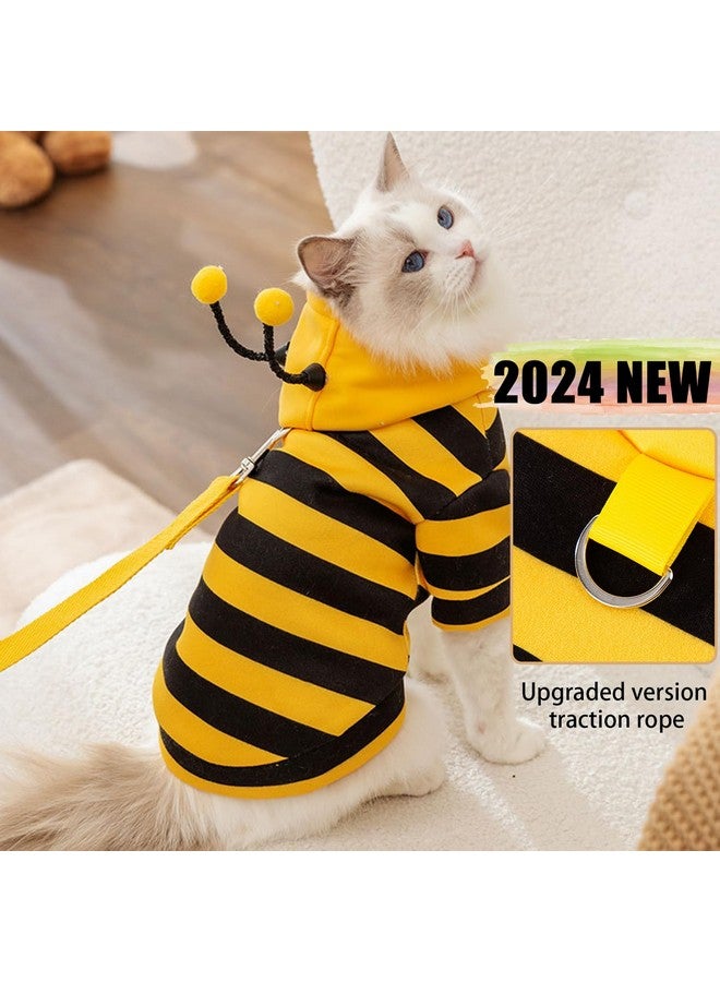 DENTRUN Sphynx Hairless Cats Costume Funny Bee Warm Winter Sweater Cute Pullover Kitten Shirts Breathable Cat Leisure Wear Turtleneck Vest Adorable Cat'S Clothes Jacket Pajamas Jumpsuit, Xl - Image 2