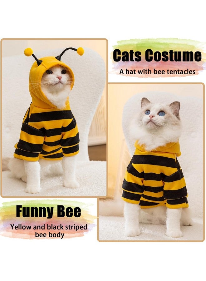 DENTRUN Sphynx Hairless Cats Costume Funny Bee Warm Winter Sweater Cute Pullover Kitten Shirts Breathable Cat Leisure Wear Turtleneck Vest Adorable Cat'S Clothes Jacket Pajamas Jumpsuit, Xl - Image 4