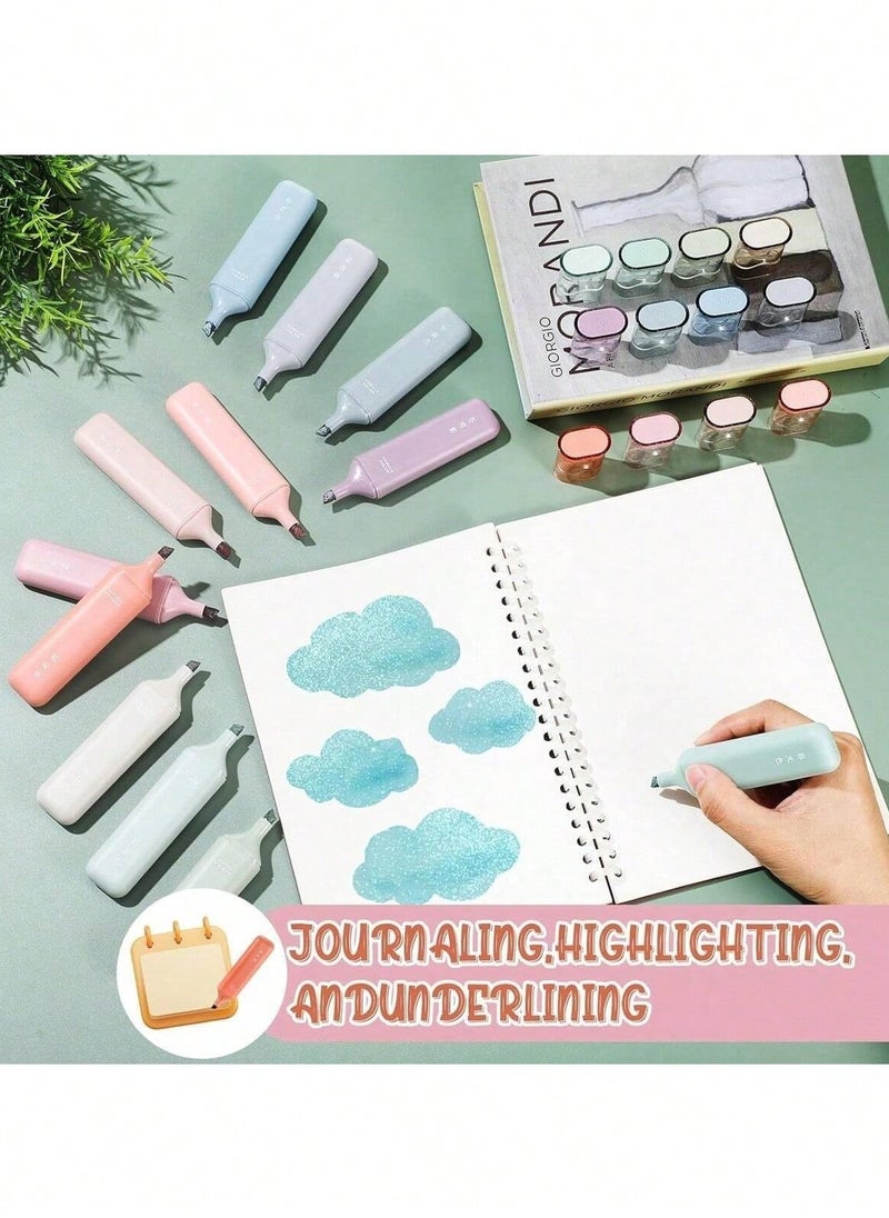 Generic - 4pcs Glitter Highlighter Set – Quick-Dry, Smudge-Proof Water-Based Ink for Vibrant Note-Taking, Planners, Journaling & Scrapbooking, Flexible Chisel Tip for Adjustable Line Width, Transparent Cap Design, Perfect for School, Office & Creative Writing - Image 1