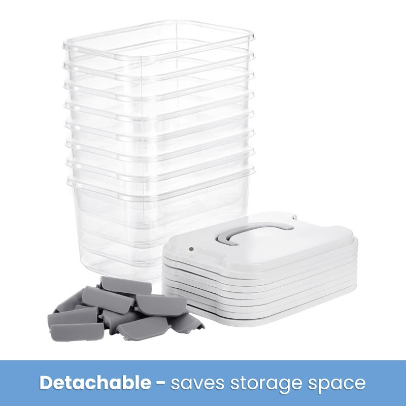 Elsjoy 8 Pack 5.5 Quart Plastic Storage Bins with Lid and Handle, Clear Latch Storage Box Stackable Organizing Bins, Lidded Storage Container for Home, Office - Image 5