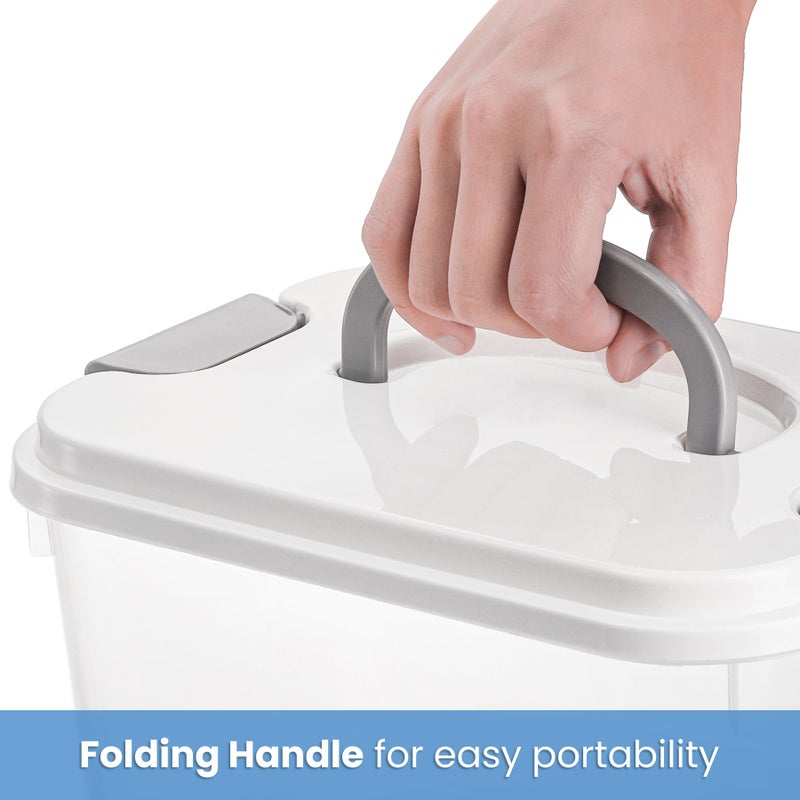 Elsjoy 8 Pack 5.5 Quart Plastic Storage Bins with Lid and Handle, Clear Latch Storage Box Stackable Organizing Bins, Lidded Storage Container for Home, Office - Image 3