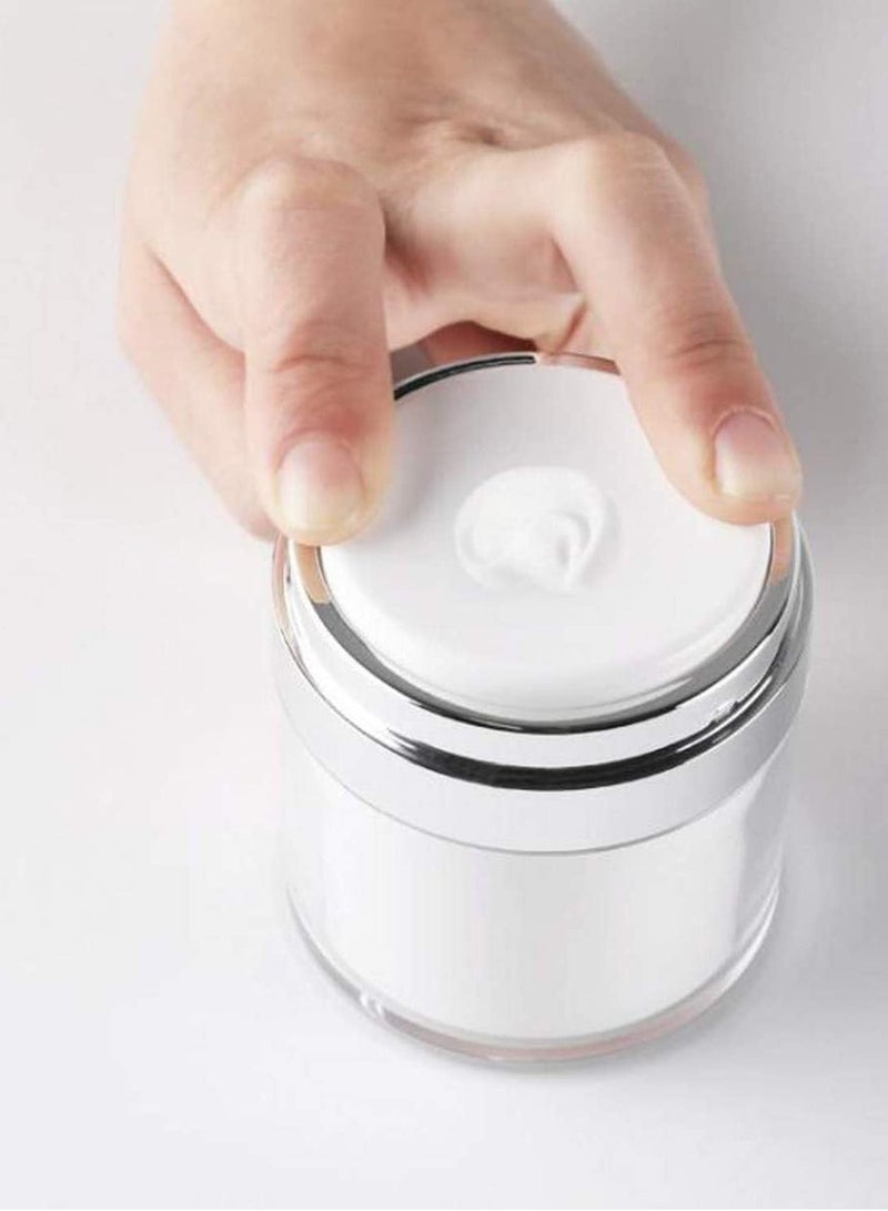 2 Pack Airless Pump Cosmetic Cream Jars 1.7 oz Refillable Acrylic Containers for Moisturizers And Skincare Travel Friendly with Lid - Image 2