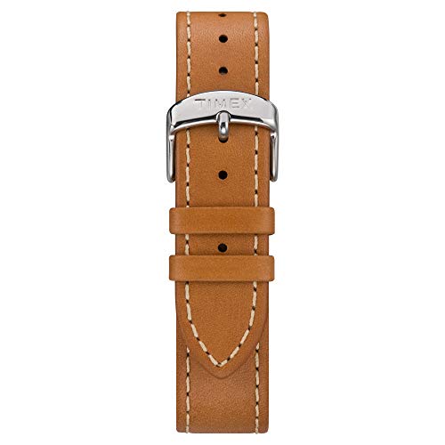 TIMEX تيمكس 20 مم حزام جلد أصلي بلون تان مع إبزيم سيلفرتون - Image 3