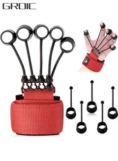 GROIC 60 LB Finger Exerciser Stretcher Resistance Band, Strength Trainer Reverse Grip Strengthener Climbing Exercise Equipment Extensor for Wrist Hand  - Image 1