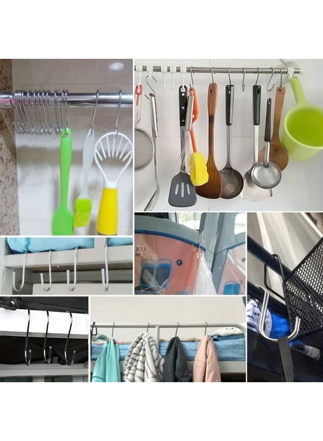 10 قطعة من الخطافات المزدوجة على شكل S اللاصقة متعددة الأغراض للتخزين والتعليق بدون حفر - Image 5