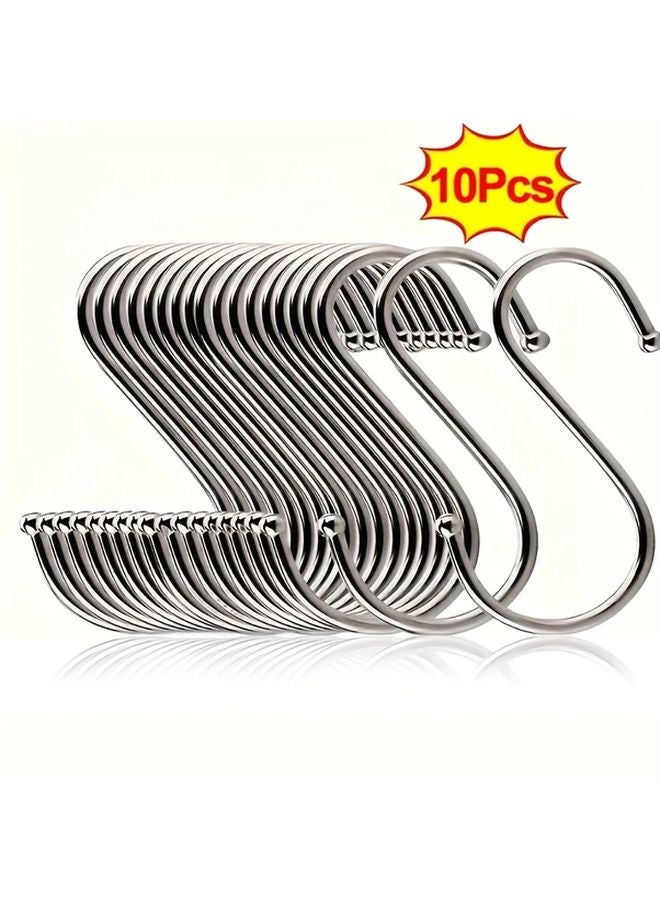 10 قطعة من الخطافات المزدوجة على شكل S اللاصقة متعددة الأغراض للتخزين والتعليق بدون حفر - Image 4