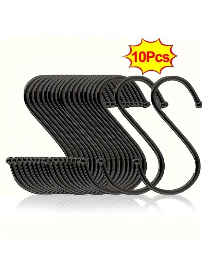 10 قطعة من الخطافات المزدوجة على شكل S اللاصقة متعددة الأغراض للتخزين والتعليق بدون حفر - Image 1