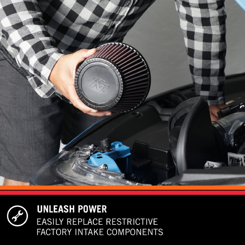 K+N K&N Vent Air Filter/ Breather: High Performance, Premium, Washable, Replacement Engine Filter: Flange Diameter: 1 In, Filter Height: 1.5 In, Flange Length: 0.625 In, Shape: Breather, 62-1370 , Black  - Image 2