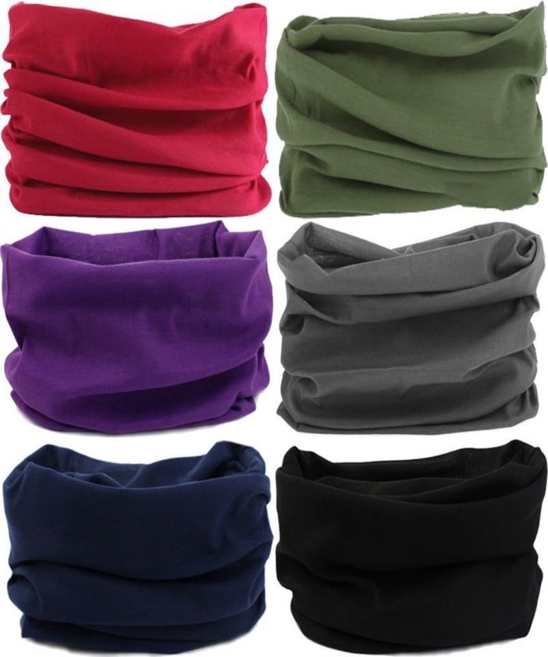 LANCHY Headband Head Wrap Bandana Headwear Face Mask magic scarf for men & women (6pcs. Solid color 5) - Image 5