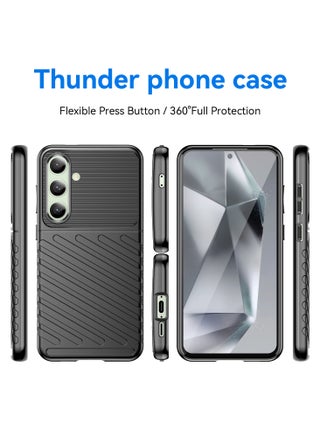 for Samsung Galaxy S24 FE 5G Case Cover，Lens Slide Cover Design,Four Corner Anti Drop Airbag ,PC+TPU Environmentally Friendly Material,Black. - view 2