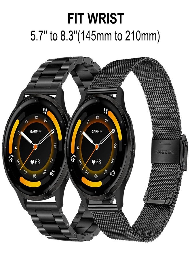 TRUMiRR Band Sets for Venu 4 3 2 45mm Smart Watch Men, Solid Stainless Steel Metal + Mesh Strap Quick Release Watchband for Garmin Forerunner 570 47mm / Forerunner 965 955 265 255 - Image 2