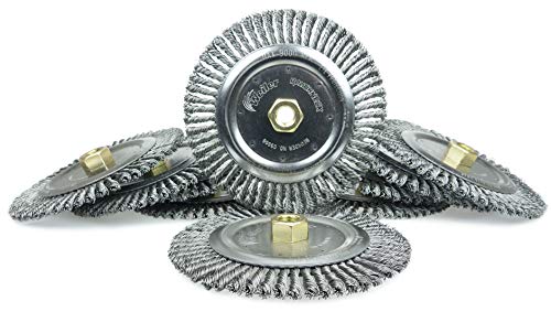Weiler 09000 Roughneck 7" Root Pass Weld Cleaning Brush, .020" Steel Wire Fill, 5/8"-11 Unc Nut, Made in the USA, 56 Knots - Image 5