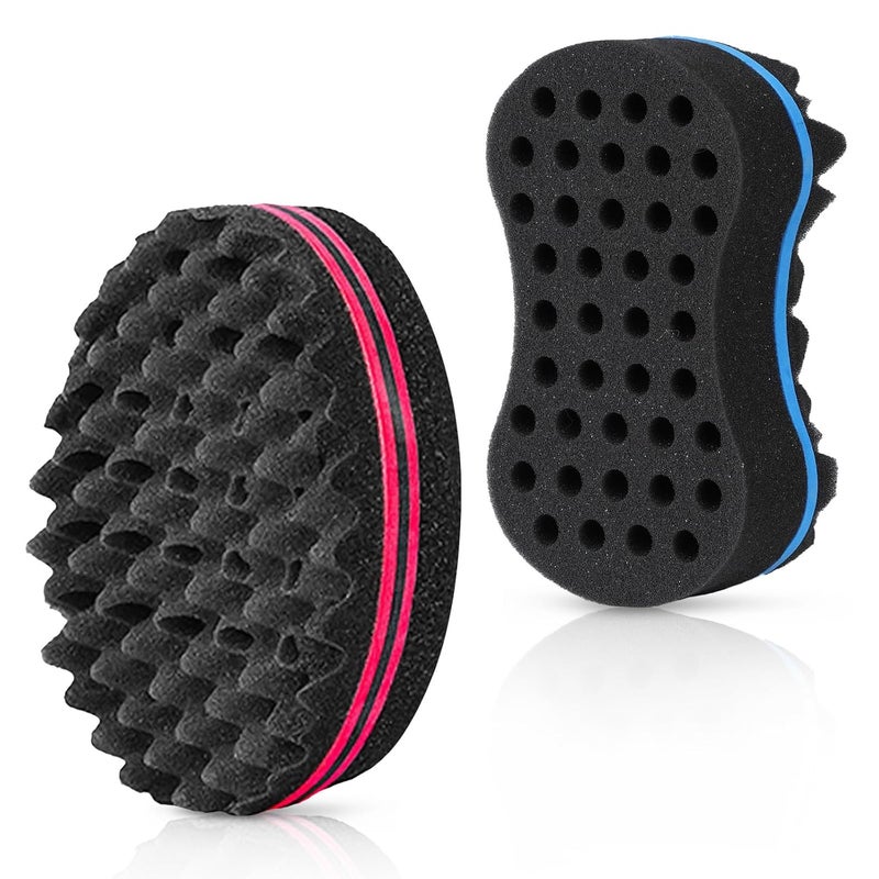 Supaze 2pcs Hair Sponge Twist Comb, Curl Comb and Twist Brush for Men's Curls and Women's Natural Hair - Image 1