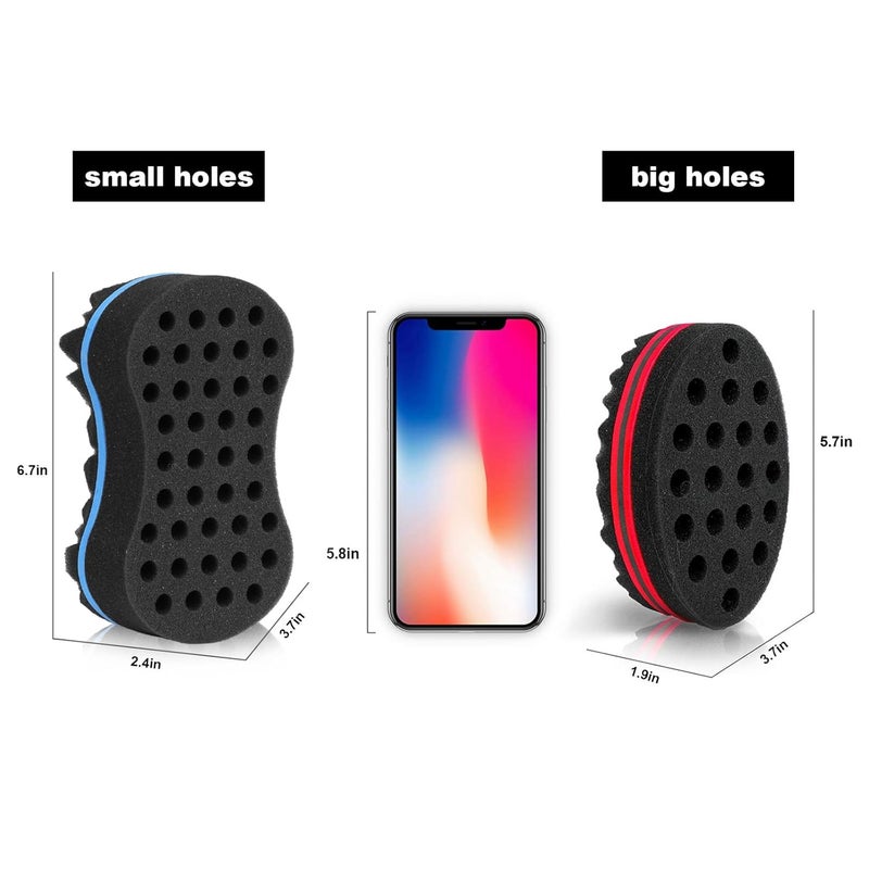 Supaze 2pcs Hair Sponge Twist Comb, Curl Comb and Twist Brush for Men's Curls and Women's Natural Hair - Image 4