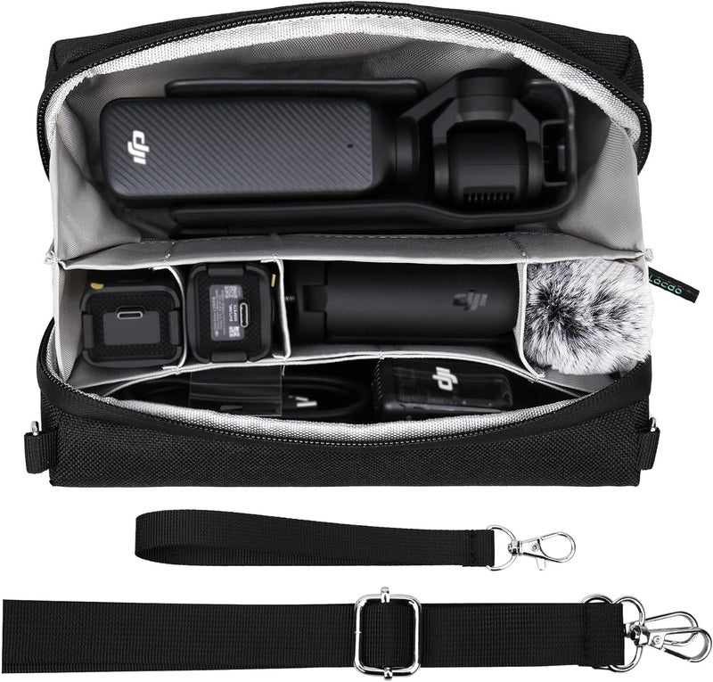 Lacdo Carrying Case for DJI Osmo Pocket 4 3, Carrying Bag for DJI Osmo Pocket 4 3 Creator Combo Accessories, Portable Travel Storage Case for Osmo Pocket 4/3, All-in-One Case with Shoulder Strap,Gray - Image 1