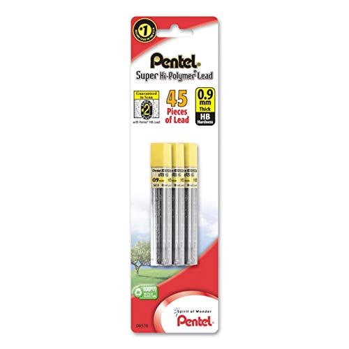 Pentel® Super Hi-Polymer® Leads, 0.9 mm, HB, Medium, 12 Leads Per Tube, Pack Of 3 Tubes - Image 4