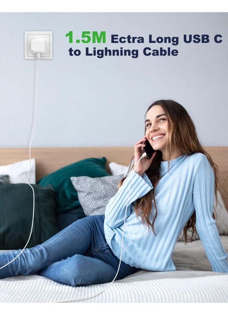 ELTRAZONE 20W USB C Fast Charger for iPhone 14/14 Plus/14 Pro/14 Pro Max/13 12 11 X XR XS SE 2020 8 7 6 6S Mini, Pad Pro, Type C PD Wall Charging Plug UK Type C Power Adapter and 5FT Cord  - Image 5