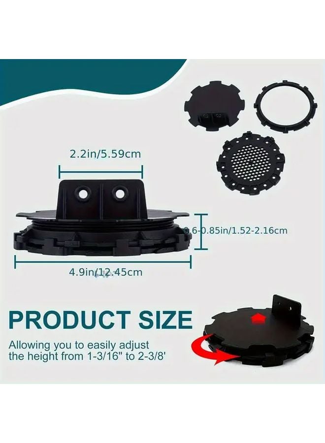 قطعتان رافعة أرضية بلاستيكية قابلة للتعديل لدعم الأرضيات الخشبية والحجرية ورفعها - Image 4