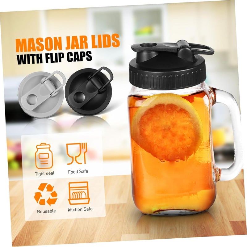 ABOOFAN 4pcs Mason Jar Lid Handle and Spout Reusable Wide Mouth Pouring Lids for Jars - Image 3