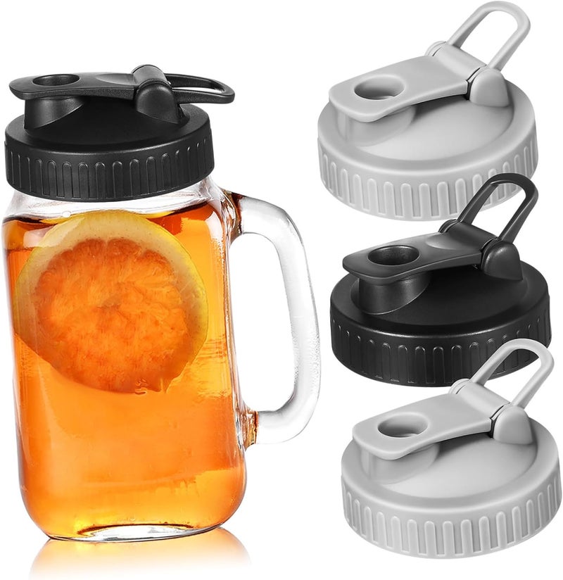 ABOOFAN 4pcs Mason Jar Lid Handle and Spout Reusable Wide Mouth Pouring Lids for Jars - Image 1