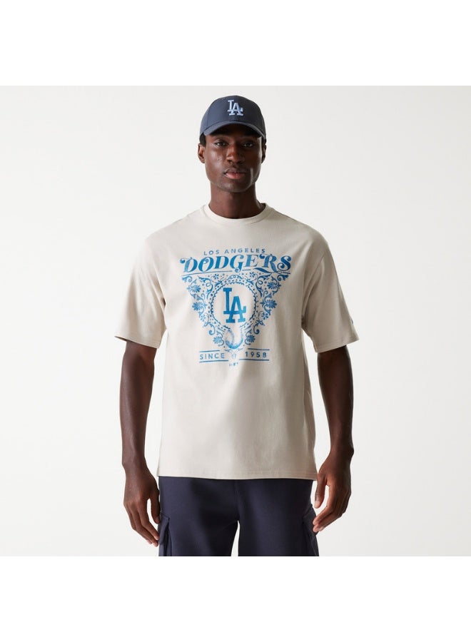 NEW ERA تي شيرت MLB مزخرف بالأزهار OS لوس أنجلوس دودجرز - Image 4