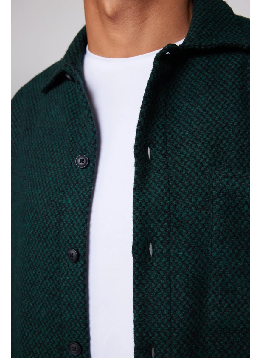 Tudors Relax Fit Comfortable Cut Single Pocket Dobby Lumberjack Men's Shirt