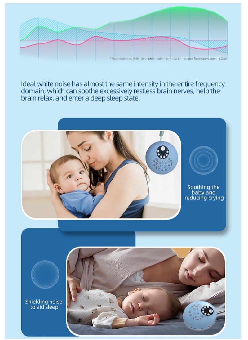 Portable Baby Sleep Soother, White Noise Sound Machine for Sleeping with 8 Color Night Light, Toddler Sleep Trainer with 10 Soothing Sounds, 3 mode Timer (Soft Pink)