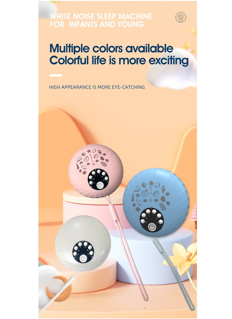 Portable Baby Sleep Soother, White Noise Sound Machine for Sleeping with 8 Color Night Light, Toddler Sleep Trainer with 10 Soothing Sounds, 3 mode Timer (Soft Pink)