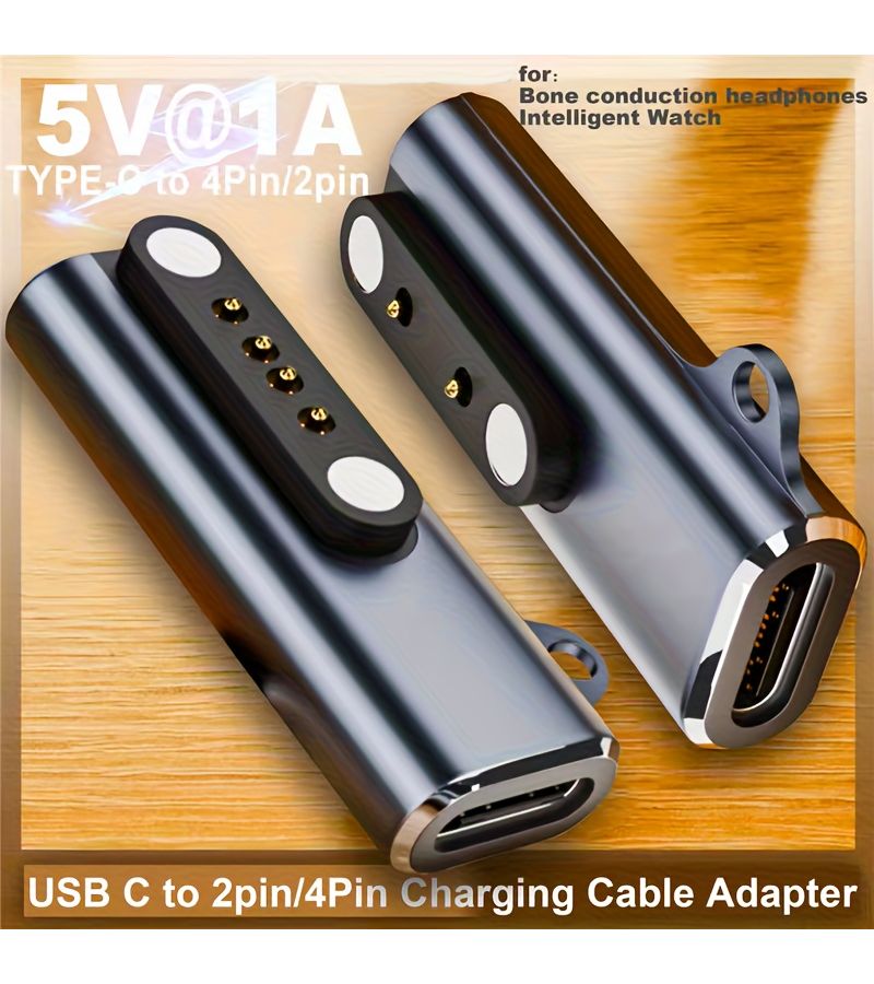محول شحن مغناطيسي من USB-C إلى طرفين لسماعة Shokz العظمية - Image 1