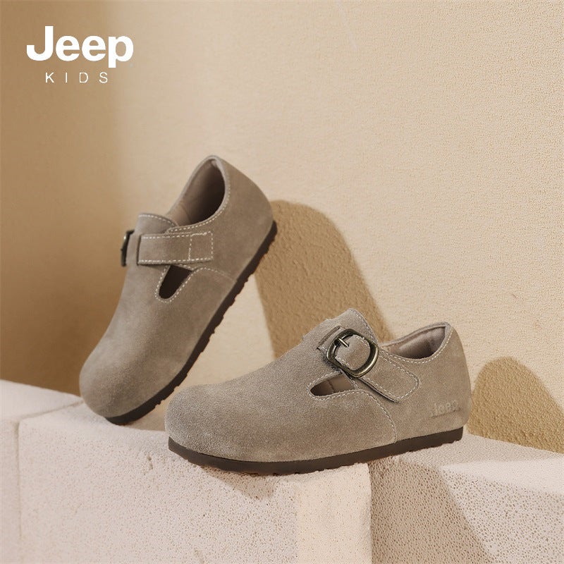 Jeep Children'S Casual Shoes Boys Boken Shoes 2025 Student Leather Shoes Girls Soft Sole Beanie Shoes - Image 5