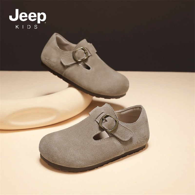 Jeep Children'S Casual Shoes Boys Boken Shoes 2025 Student Leather Shoes Girls Soft Sole Beanie Shoes - Image 3