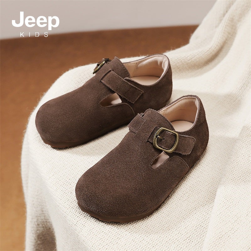 Jeep Children'S Casual Shoes Boys Boken Shoes 2025 Student Leather Shoes Girls Soft Sole Beanie Shoes - Image 4