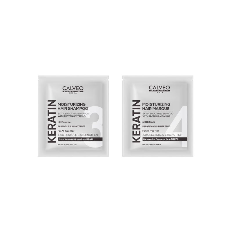 CALVEO® Keratin & Moisturizing Shampoo & Masque Conditioner Combo | Luxury Professional Deep Hydration & Damage Repair System for Dry, Dull & Chemically Treated Hair | Salon-Grade Smoothness, Frizz Control & Silky Shine for Men & Women - Image 2