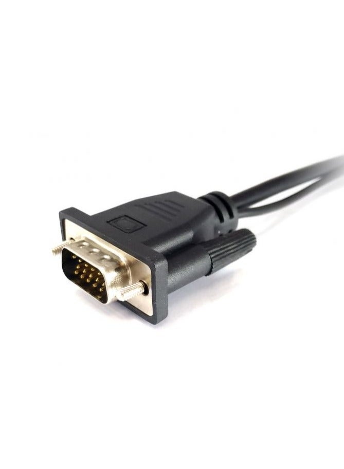 VGA to HDMI Converter with Integrated Audio Support: Seamlessly Connect Legacy VGA Devices to Modern HDMI Displays with High-Definition Video and Stereo Sound Transmission - Image 2