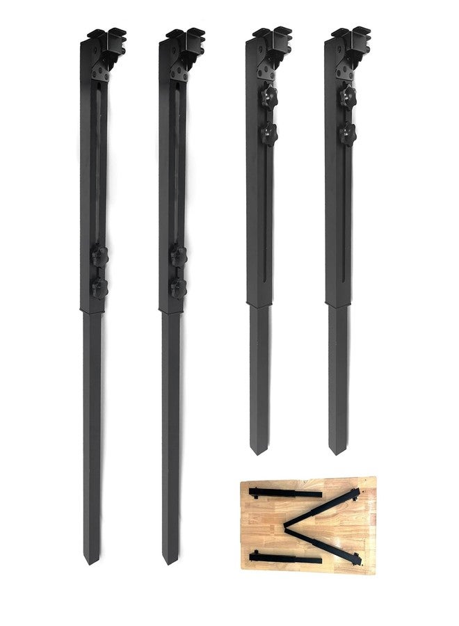 Benbuoo 15.6-25 inches Adjustable Height Table Legs Folding Tall Metal Desk Legs Heavy Duty Foldable Furniture Legs for Tabletops, Computer Table, Office Desk, DIY Desk, RV, Counter, Outdoor Set of 4 - Image 1