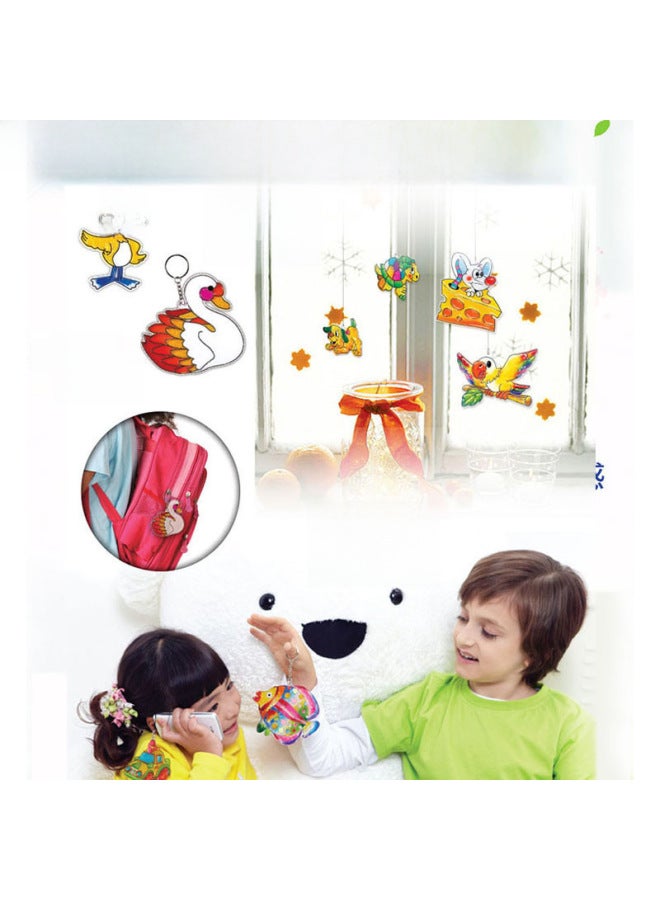 South Korea AMOS Free Glue Painting_Princess Lunburg Painting Children's Day Creative Diy Handmade Boys And Girls Educational Toys-Color:6 Color Necklace Bracelet Gift Box Plastic Painting (18 Phnom Penh Lattice)  - Image 5