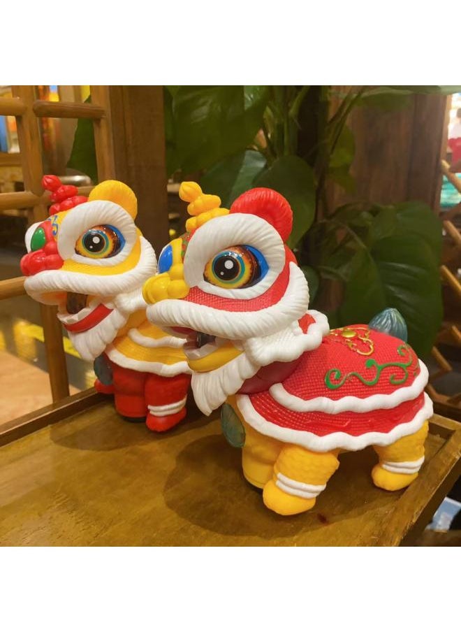 National Fashion Electric Sound And Light Swing Universal Lion Dance Year Gift Lion Dance Toy Lantern Lantern Creative Gift-Color:Yellow (free Lantern Pole)-Specifications:Rechargeable Version (charger + Three Rechargeable Batteries)  - Image 5