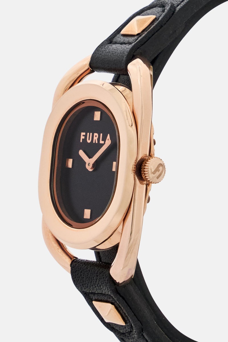 Furla Women WW00009002L3 Leather Analog Watch 24 mm, Black  - Image 3