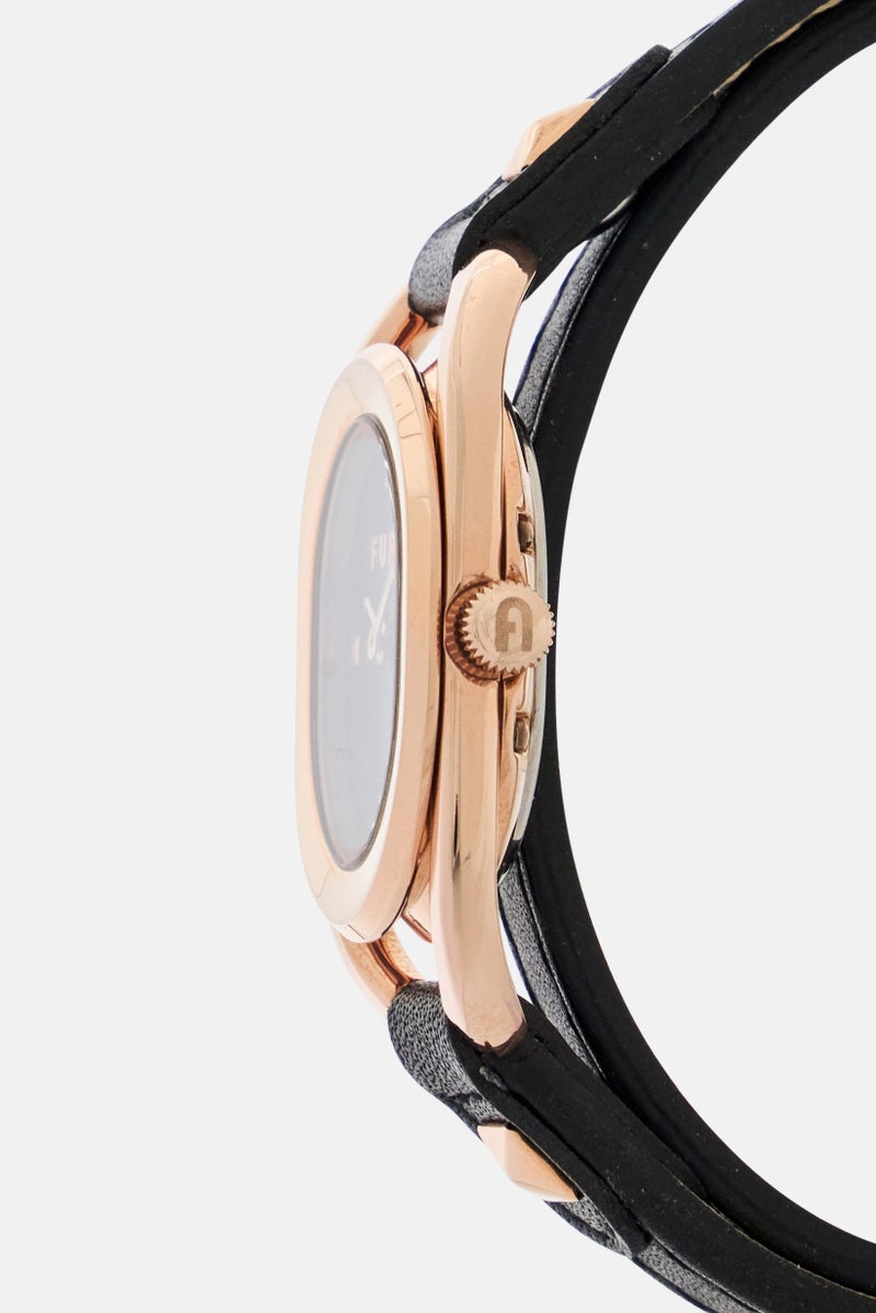 Furla Women WW00009002L3 Leather Analog Watch 24 mm, Black  - Image 4